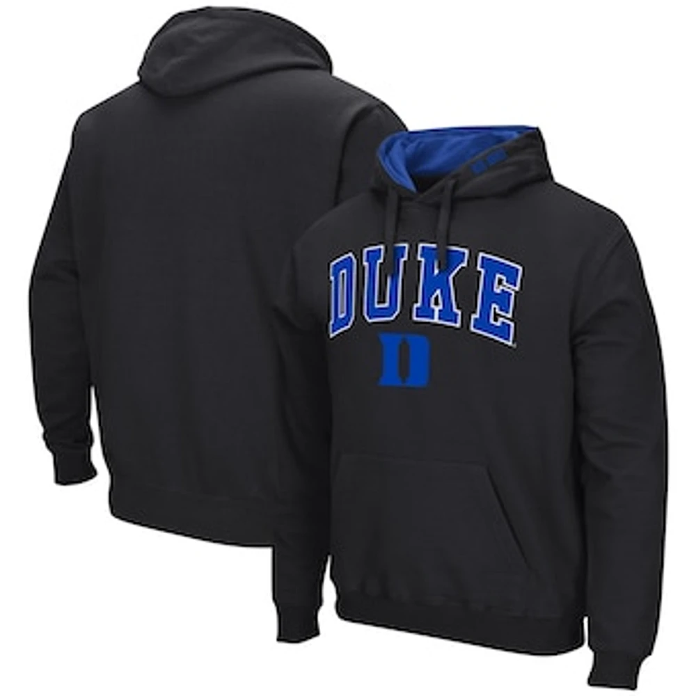 Men's Colosseum Black Duke Blue Devils Arch & Logo 3.0 Pullover Hoodie