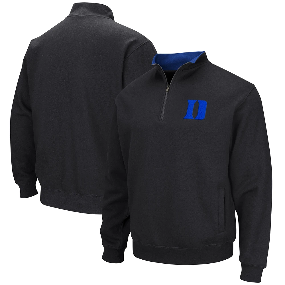 Men's Colosseum Black Duke Blue Devils Tortugas Quarter-Zip Top