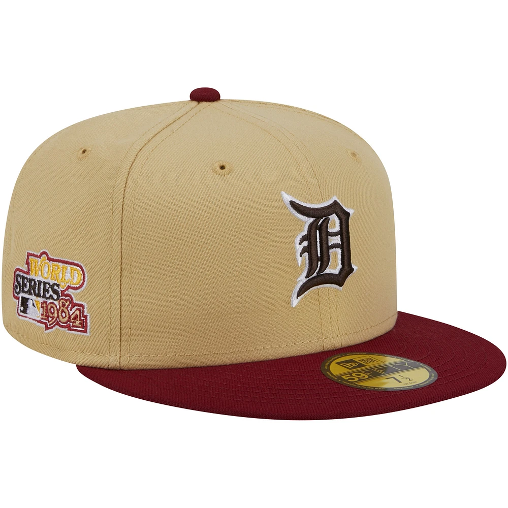 Men's New Era Vegas Gold/Cardinal Detroit Tigers 2-Tone 59FIFTY Fitted Hat