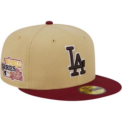 Men's New Era Vegas Gold/Cardinal Los Angeles Dodgers 2-Tone 59FIFTY Fitted Hat