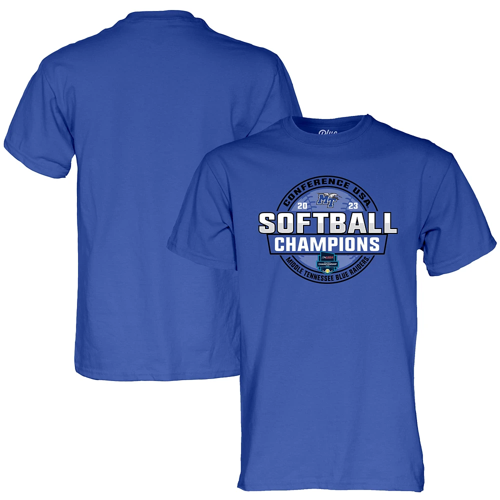 Blue 84 Royal MTSU Raiders 2023 NCAA C-USA Softball Conference Tournament Champions T-Shirt