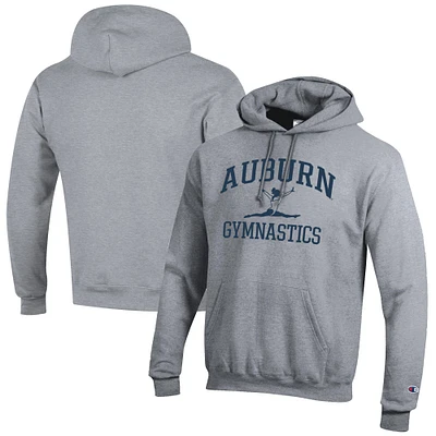Men's Champion  Gray Auburn Tigers Gymnastics Icon Powerblend Pullover Hoodie