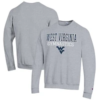 Men's Champion  Gray West Virginia Mountaineers Gymnastics Stack Powerblend Pullover Sweatshirt