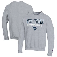 Men's Champion  Gray West Virginia Mountaineers Gymnastics Stack Powerblend Pullover Sweatshirt
