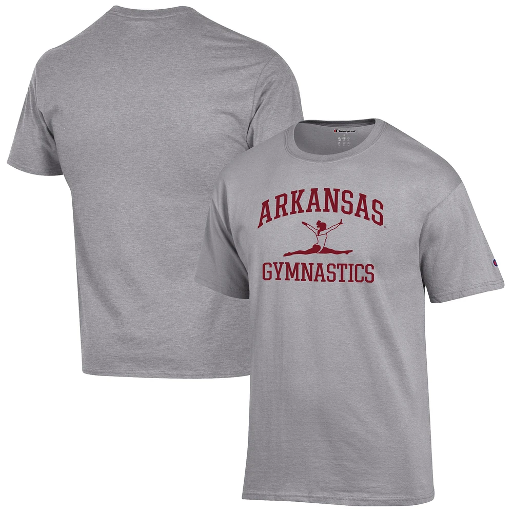 Men's Champion Gray Arkansas Razorbacks Gymnastics Icon T-Shirt