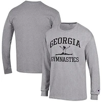 Men's Champion  Gray Georgia Bulldogs Gymnastics Icon Long Sleeve T-Shirt