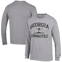 Men's Champion  Gray Georgia Bulldogs Gymnastics Icon Long Sleeve T-Shirt