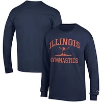 Men's Champion  Navy Illinois Fighting Illini Gymnastics Icon Long Sleeve T-Shirt
