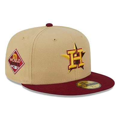 Men's New Era Vegas Gold/Cardinal Houston Astros 59FIFTY Fitted Hat