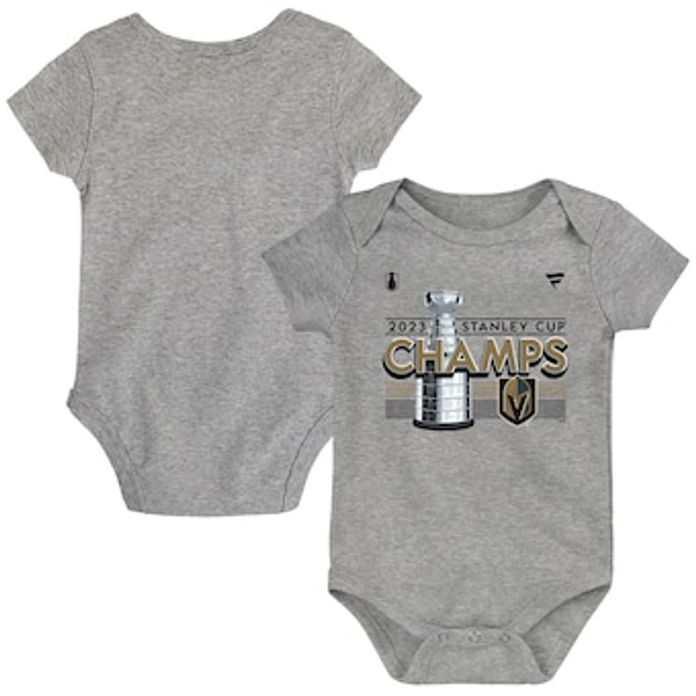 Newborn  Heather Gray Vegas Golden Knights 2023 Stanley Cup Champions Locker Room Bodysuit