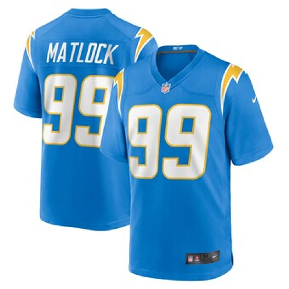 Men's Nike Scott Matlock Powder Blue Los Angeles Chargers Team Game Jersey