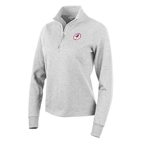 Women's Antigua  Heather Gray Buffalo Bisons Action Quarter-Zip Pullover Sweatshirt
