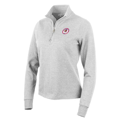 Women's Antigua  Heather Gray Buffalo Bisons Action Quarter-Zip Pullover Sweatshirt