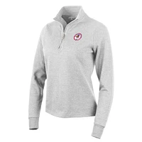Women's Antigua  Heather Gray Buffalo Bisons Action Quarter-Zip Pullover Sweatshirt