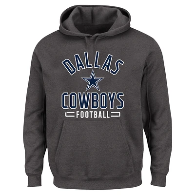 Men's Fanatics Heather Charcoal Dallas Cowboys Big & Tall Pullover Hoodie