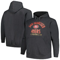 Men's Fanatics Heather Charcoal San Francisco 49ers Big & Tall Pullover Hoodie