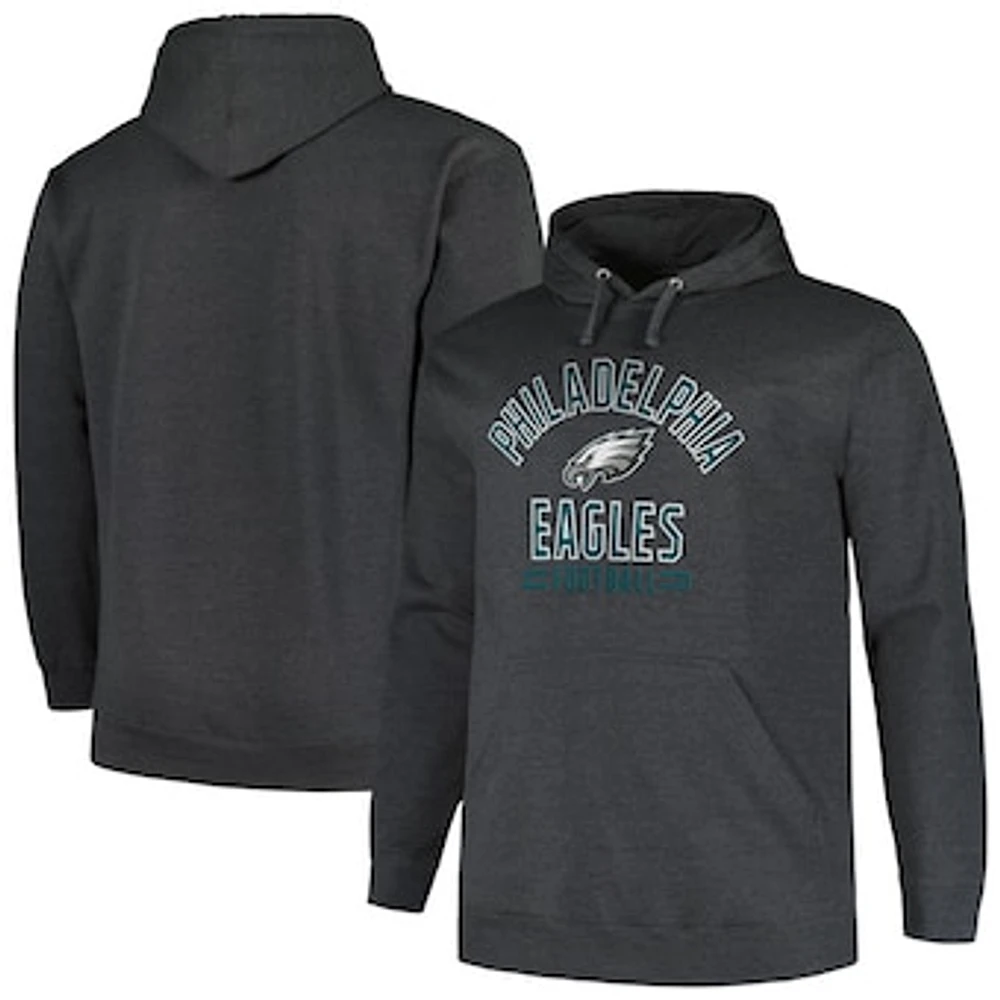 Men's Fanatics Heather Charcoal Philadelphia Eagles Big & Tall Pullover Hoodie