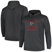 Men's Fanatics Heather Charcoal Atlanta Falcons Big & Tall Pullover Hoodie