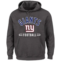 Men's Fanatics Heather Charcoal New York Giants Big & Tall Pullover Hoodie