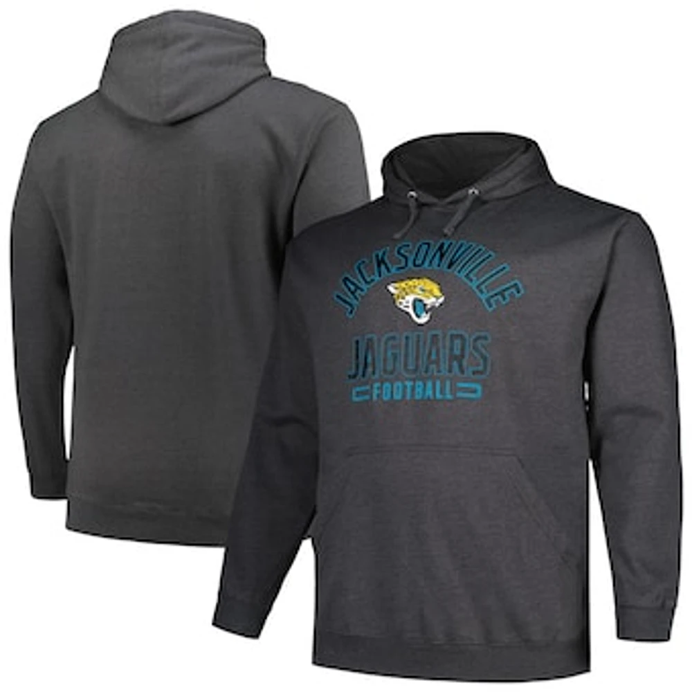 Men's Fanatics Heather Charcoal Jacksonville Jaguars Big & Tall Pullover Hoodie