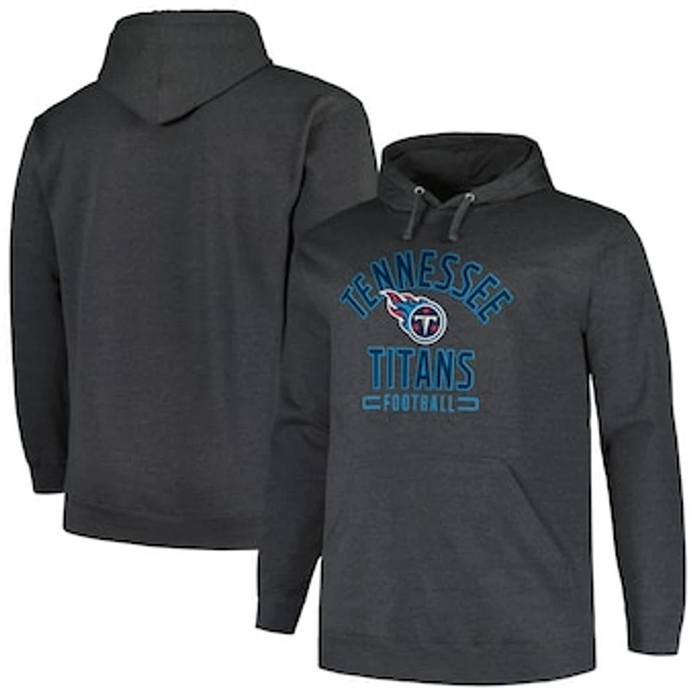 Men's Fanatics Heather Charcoal Tennessee Titans Big & Tall Pullover Hoodie