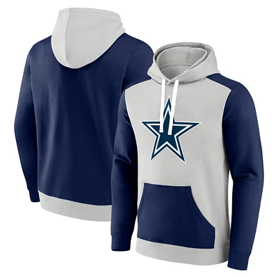 Men's Fanatics Silver/Navy Dallas Cowboys Big & Tall Team Fleece Pullover Hoodie