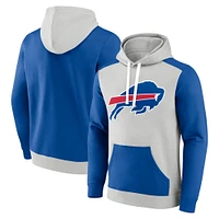 Men's Fanatics Silver/Royal Buffalo Bills Big & Tall Team Fleece Pullover Hoodie