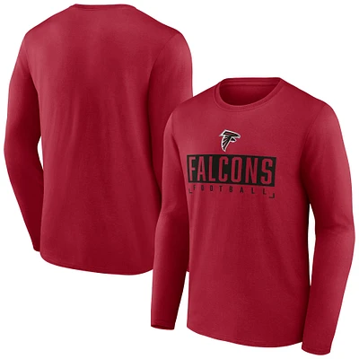 Men's Fanatics Red Atlanta Falcons Big & Tall Wordmark Long Sleeve T-Shirt