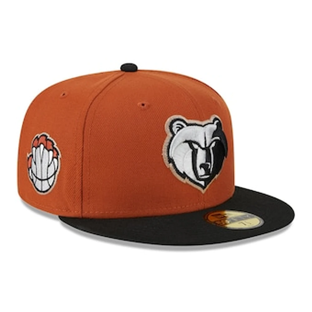 Men's New Era Rust/Black Memphis Grizzlies Two-Tone 59FIFTY Fitted Hat