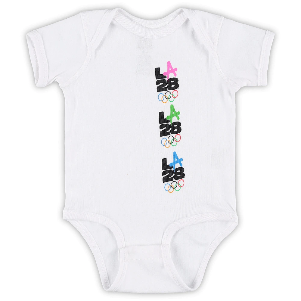 Newborn & Infant White LA28 X3 Bodysuit