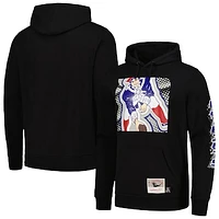 Men's Mitchell & Ness Black New England Patriots Gridiron Classics Big Face 7.0 Pullover Hoodie