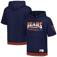 Men's Mitchell & Ness Navy Chicago Bears Pre-Game Short Sleeve Pullover Hoodie