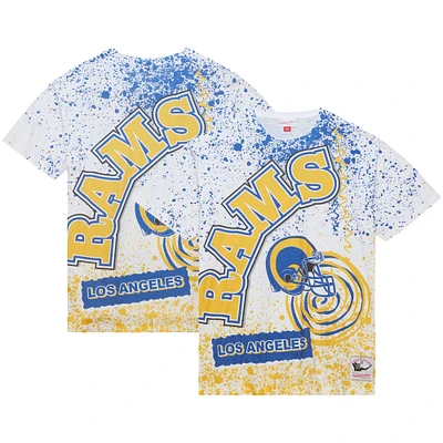 Men's Mitchell & Ness White Los Angeles Rams Team Burst Sublimated T-Shirt