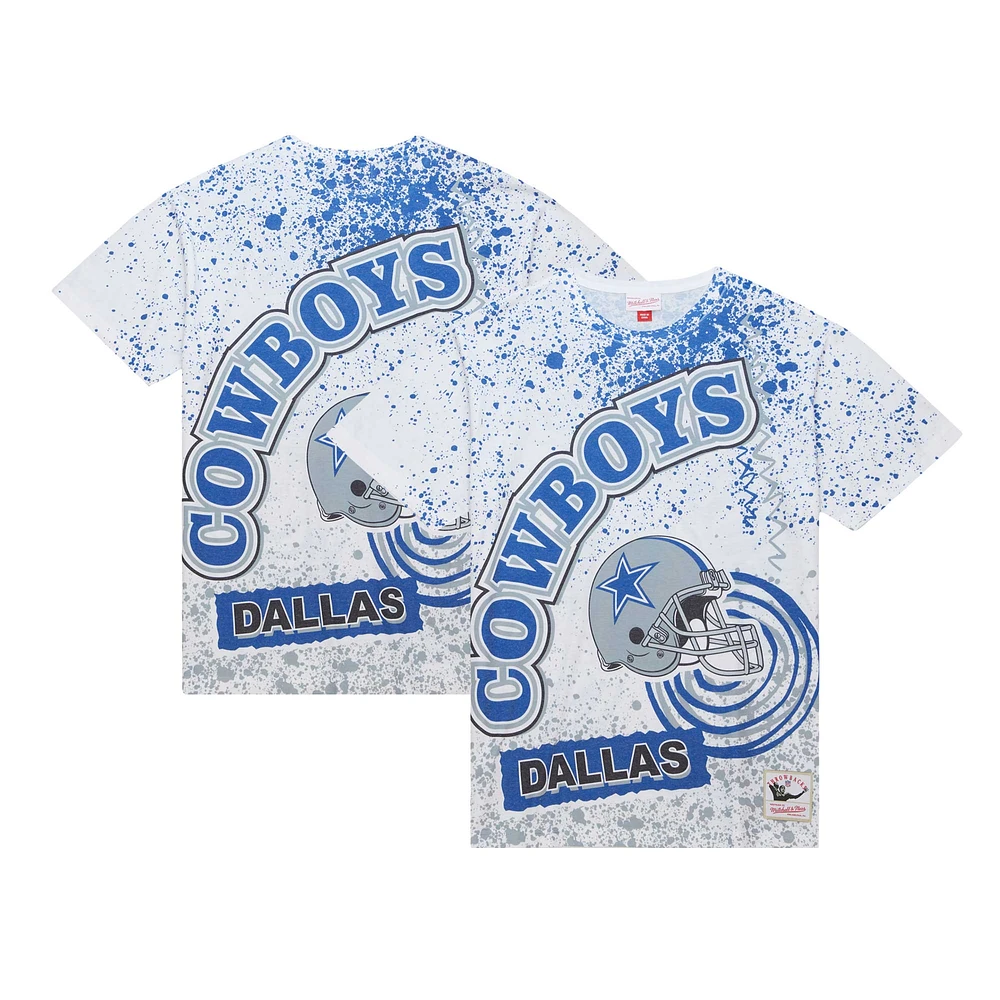 Men's Mitchell & Ness White Dallas Cowboys Team Burst Sublimated T-Shirt