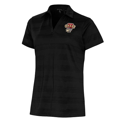 Women's Antigua Black Altoona Curve Compass Polo