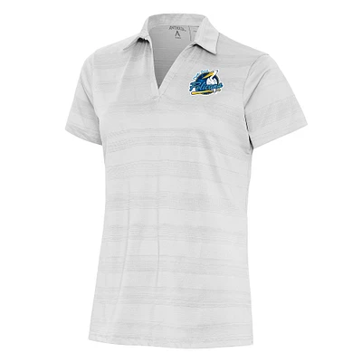 Women's Antigua White Myrtle Beach Pelicans Compass Polo