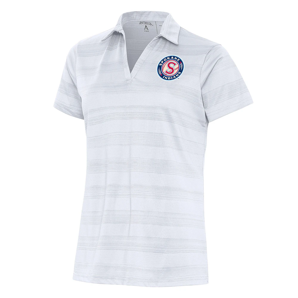 Women's Antigua White Spokane Indians Compass Polo
