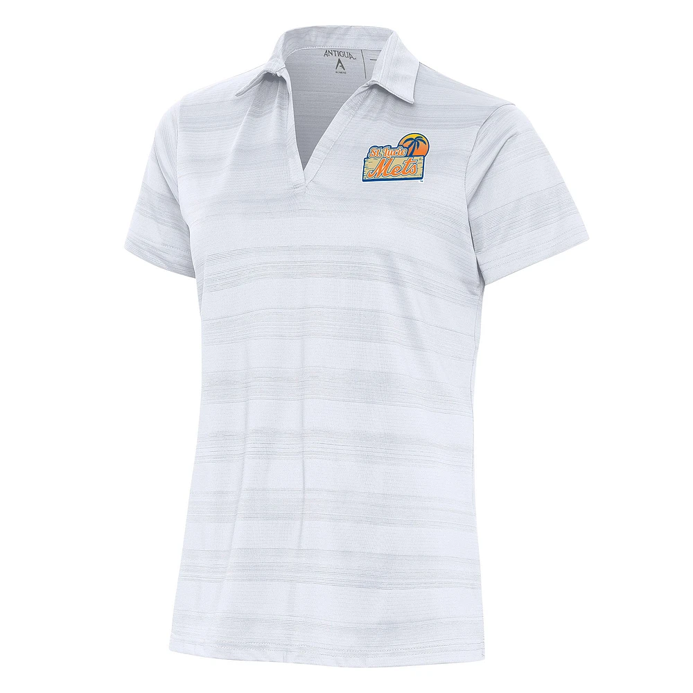 Women's Antigua White St. Lucie Mets Compass Polo