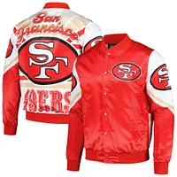 Men's Chalk Line Scarlet San Francisco 49ers Fanimation Satin Full-Snap Jacket