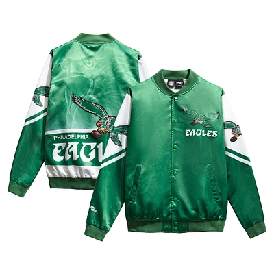 Men's Chalk Line Kelly Green Philadelphia Eagles Fanimation Satin Full-Snap Jacket