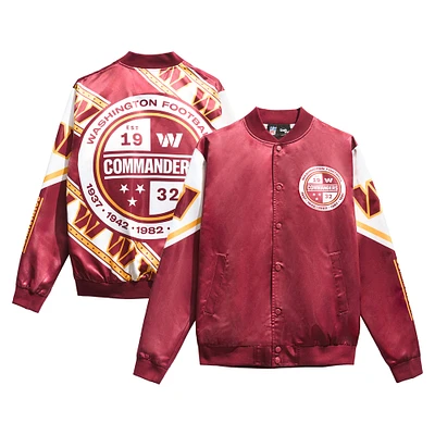 Men's Chalk Line Burgundy Washington Commanders Fanimation Satin Full-Snap Jacket