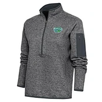 Women's Antigua  Heather Charcoal Daytona Tortugas Fortune Half-Zip Pullover Jacket