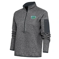 Women's Antigua  Heather Charcoal Daytona Tortugas Fortune Half-Zip Pullover Jacket