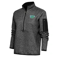 Women's Antigua  Heather Black Daytona Tortugas Fortune Half-Zip Pullover Jacket