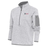 Women's Antigua  Heather Gray Frisco RoughRiders Fortune Half-Zip Pullover Jacket