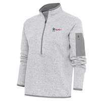 Women's Antigua  Heather Gray Frisco RoughRiders Fortune Half-Zip Pullover Jacket
