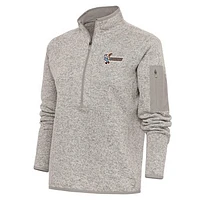 Women's Antigua  Oatmeal Inland Empire 66ers Fortune Half-Zip Pullover Jacket