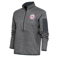 Women's Antigua  Heather Charcoal Nashville Sounds Fortune Half-Zip Pullover Jacket