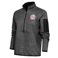 Women's Antigua  Heather Black Nashville Sounds Fortune Half-Zip Pullover Jacket