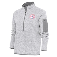 Women's Antigua  Heather Gray Nashville Sounds Fortune Half-Zip Pullover Jacket
